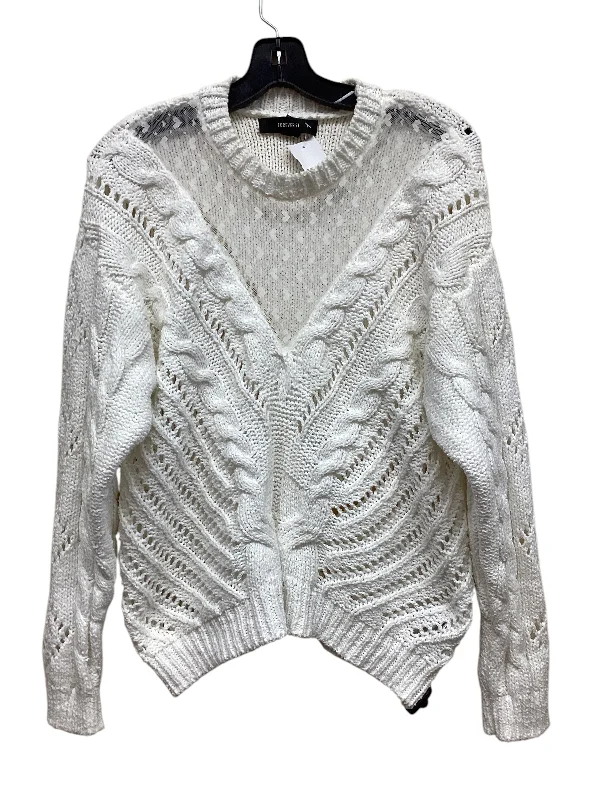 Women's Lace Floral Pullovers-Sweater By Forever 21 In White, Size: M