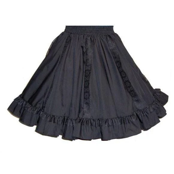 Women's Thermal A-Line Skirts-8 Gore Lace Square Dance Skirt