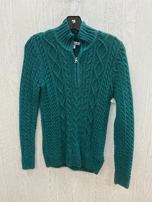 Women's Ribbed Pullovers-Sweater By Croft And Barrow In Green, Size: S