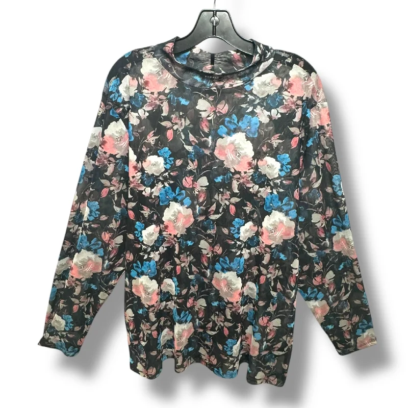 Women's Feminine Blouses-Top Long Sleeve By Torrid In Floral Print, Size: 4x