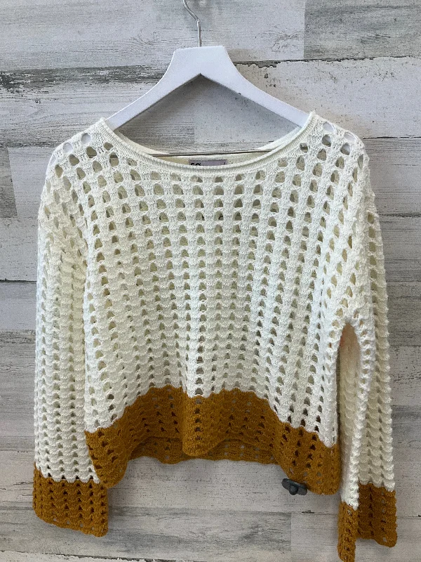 Women's Fleece A-Line Pullovers-Sweater By So In Ivory, Size: S