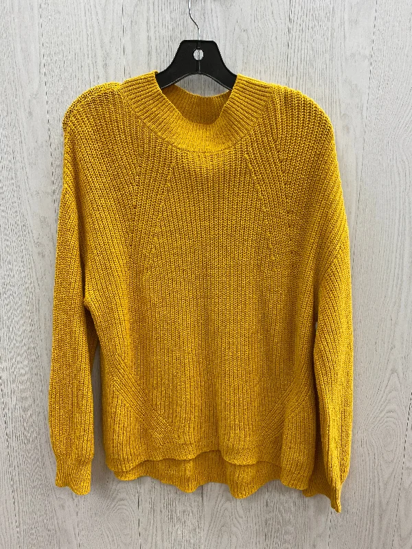 Women's Zip-Up Ruffle Pullovers-Sweater By Old Navy In Yellow, Size: L