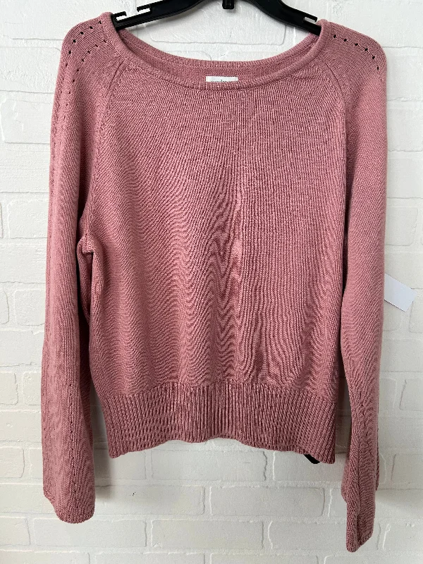 Women's High-Waisted Pleated Pullovers-Sweater By Sundance In Pink, Size: Xl