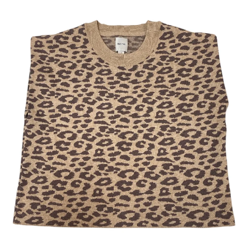 Women's Lace Pleated Pullovers-Sweater Ss By Maeve In Animal Print, Size:S