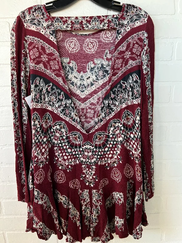 Women's Dressy Blouses-Tunic Long Sleeve By Free People In Red, Size: Xs