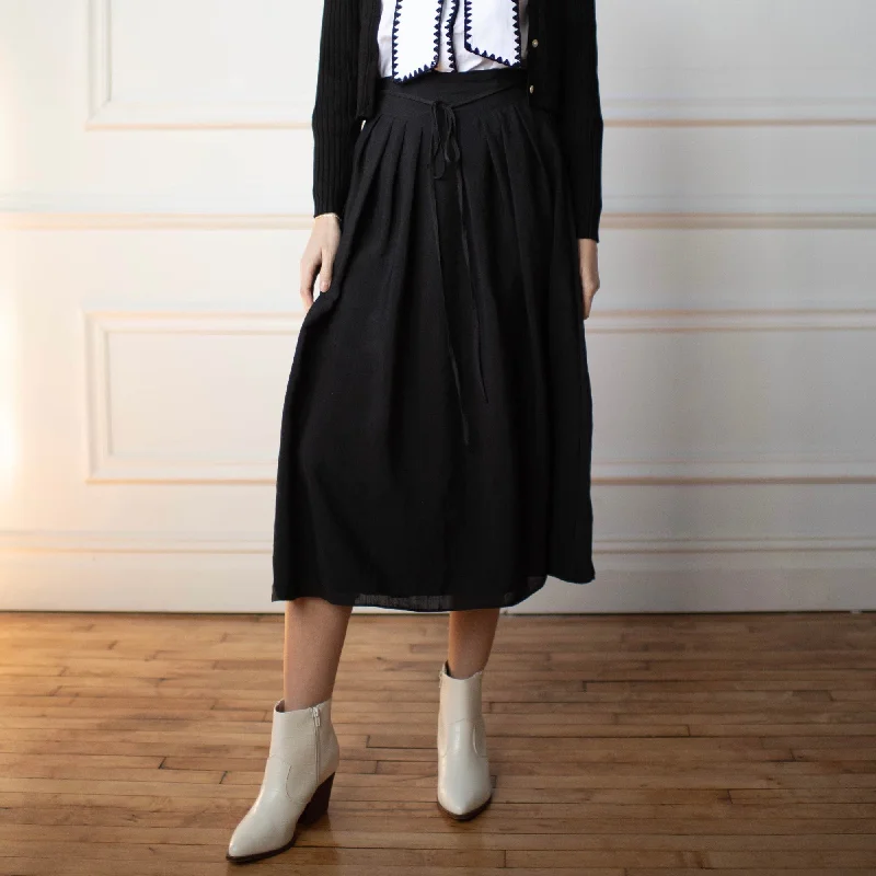 Women's Ruffle Skirts-Crepe Yolk Skirt [Final Sale]