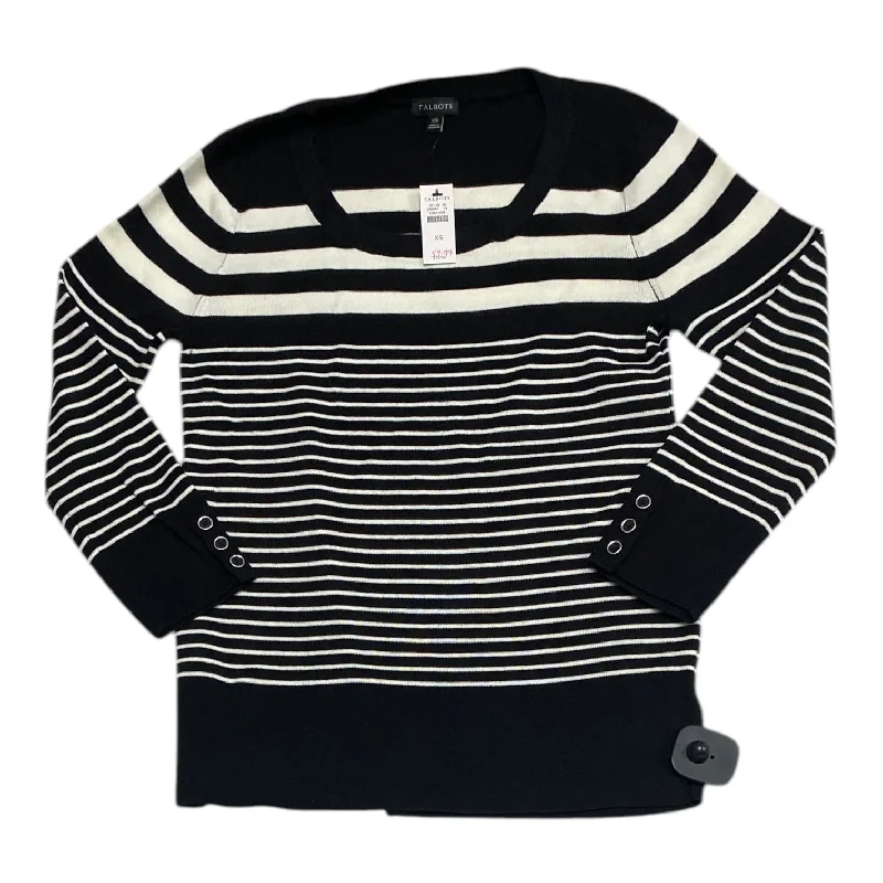 Women's Beach Pullovers-Sweater By Talbots In Black & White, Size:Xs