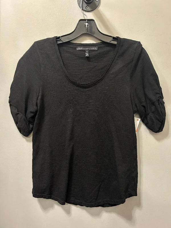 Women's Relaxed Fit Blouses-Top Short Sleeve Basic By White House Black Market In Black, Size: S