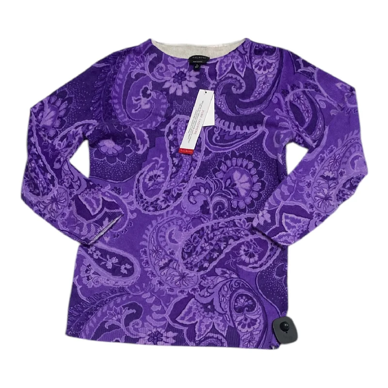 Women's Abstract Pullovers-Sweater By Talbots In Purple, Size:Xs