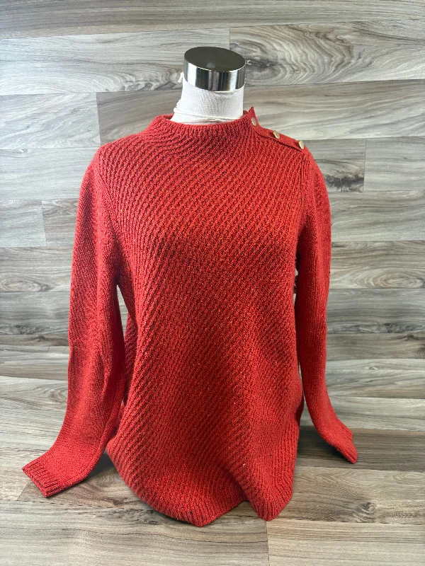 Women's Oversized Pullovers-Sweater By Talbots In Orange, Size: S