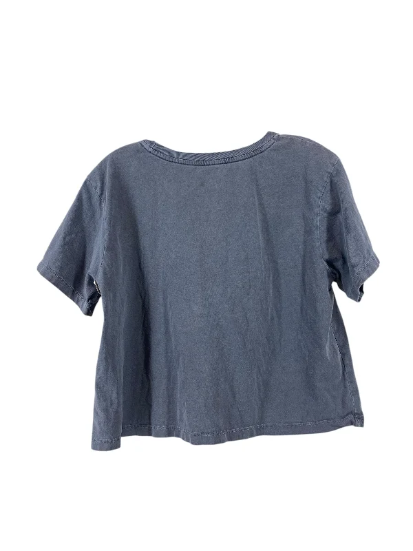 Women's Pleated Blouses-Top Short Sleeve Basic By Clothes Mentor In Blue, Size: Xl