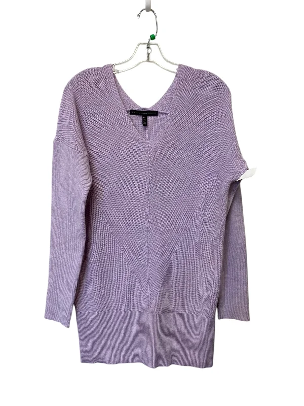 Women's Tulle Ruffle Pullovers-Sweater By White House Black Market In Purple, Size: L