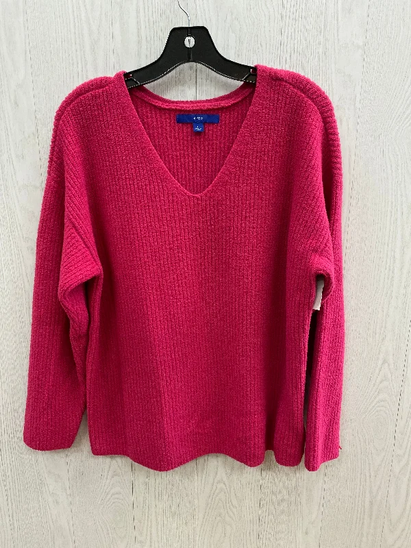 Women's Athletic Pullovers-Sweater By Apt 9 In Pink, Size: L