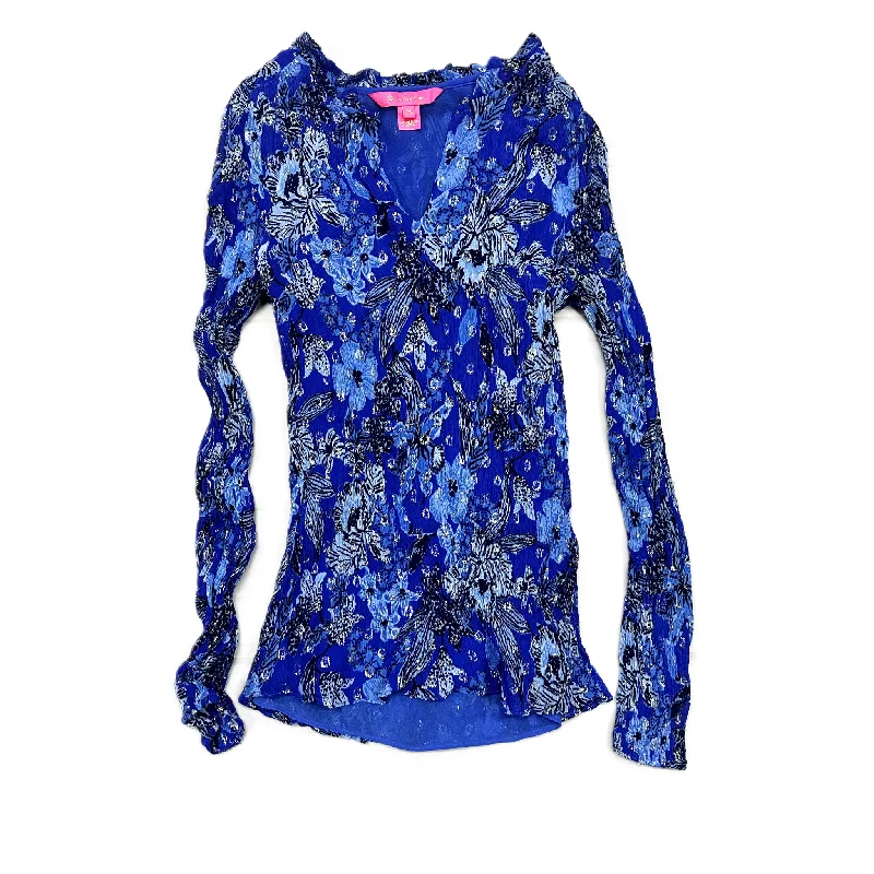 Women's Dolman Sleeve Blouses-Blue Top Long Sleeve Designer By Lilly Pulitzer, Size: Xs