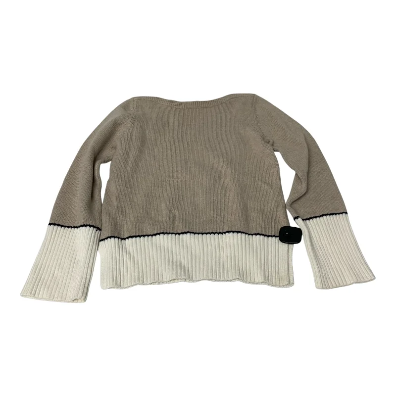 Women's Loose Fit Pullovers-Sweater By Ann Taylor In Tan & White, Size: S