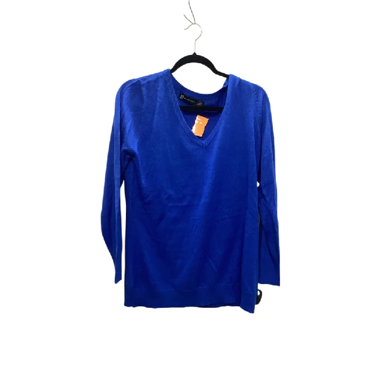 Women's Drawstring Blouses-Top Long Sleeve Basic By New York And Co In Blue, Size: L