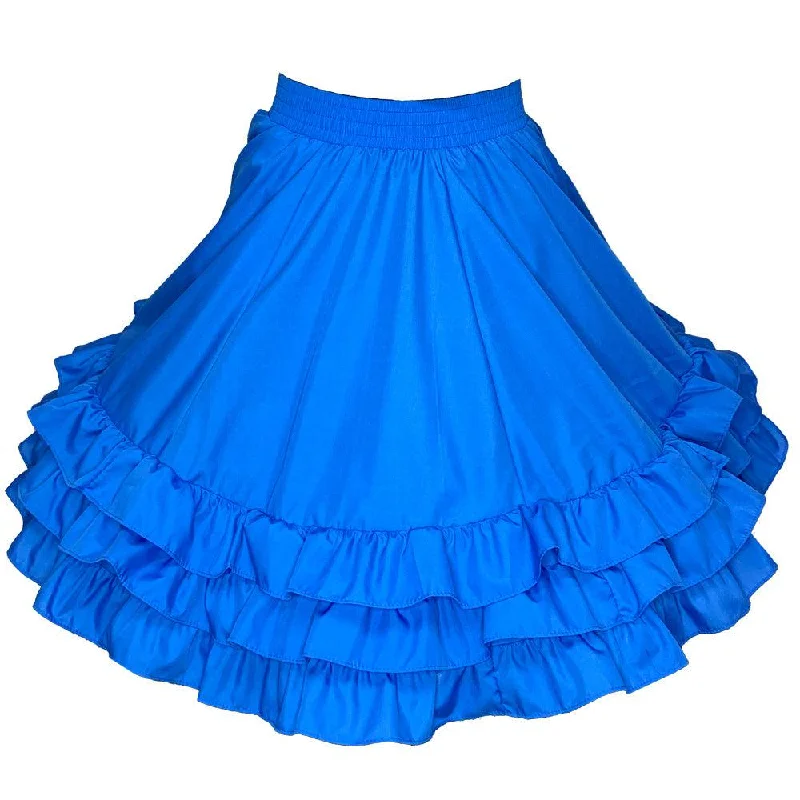 Women's Windproof A-Line Skirts-3 Ruffle Square Dance Skirt