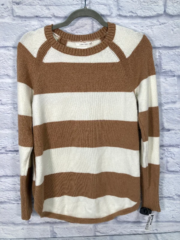 Women's Lace Pullovers-Sweater By Anthropologie In Brown & Cream, Size: S