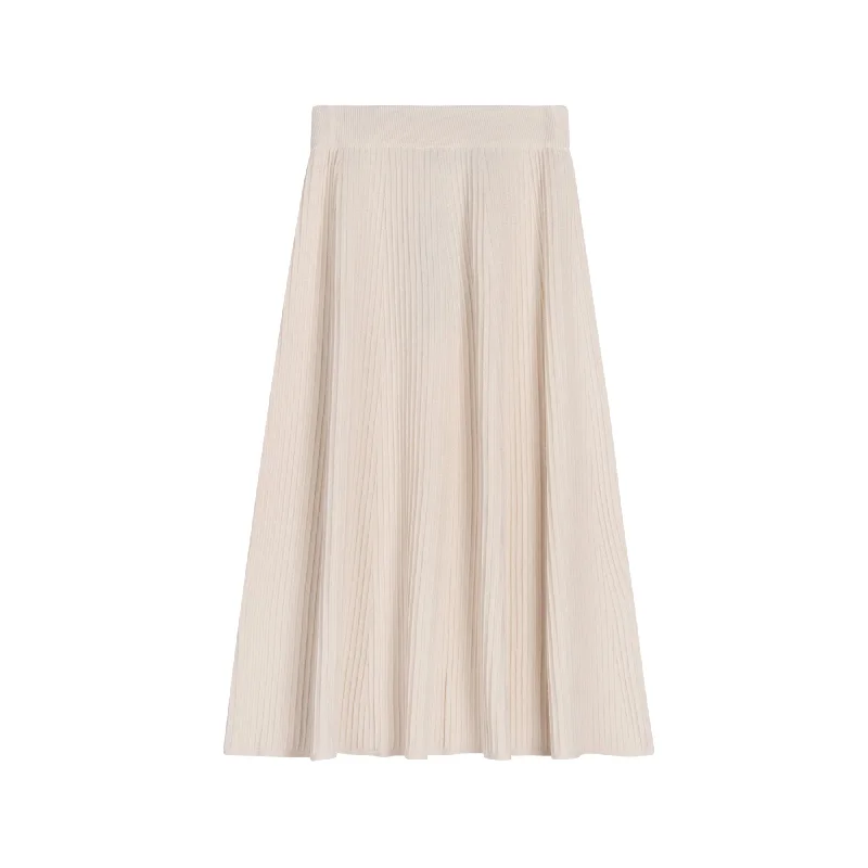 Women's Trendy Skirts-Midi Knit Skirt | Cream [Final Sale]