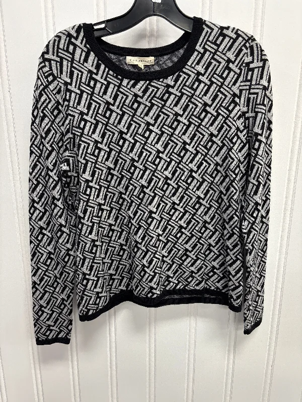 Women's Metallic Pencil Pullovers-Sweater By Retrology In Black & Grey, Size:M