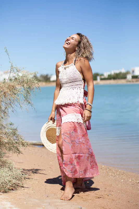 Women's Silk Skirts-Luli Gohanameya Bronze Skirt