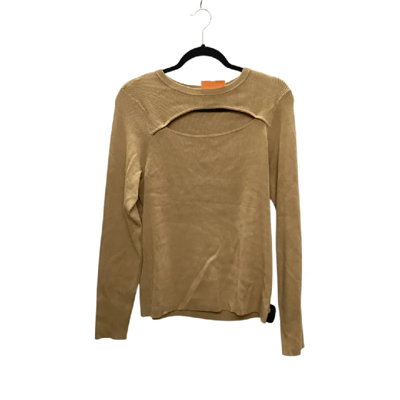 Women's Sequin Blouses-Top Long Sleeve By Inc In Tan, Size: L