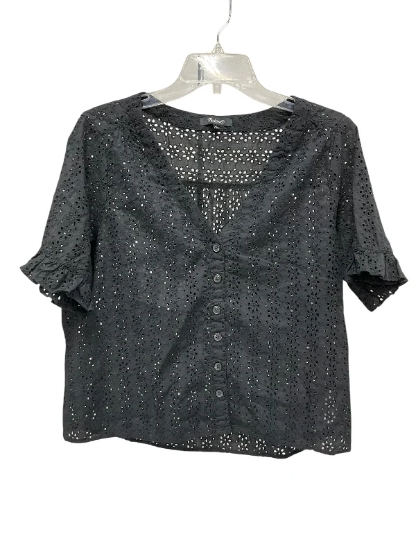 Women's Dressy Blouses-Top Short Sleeve By Madewell In Black, Size: L