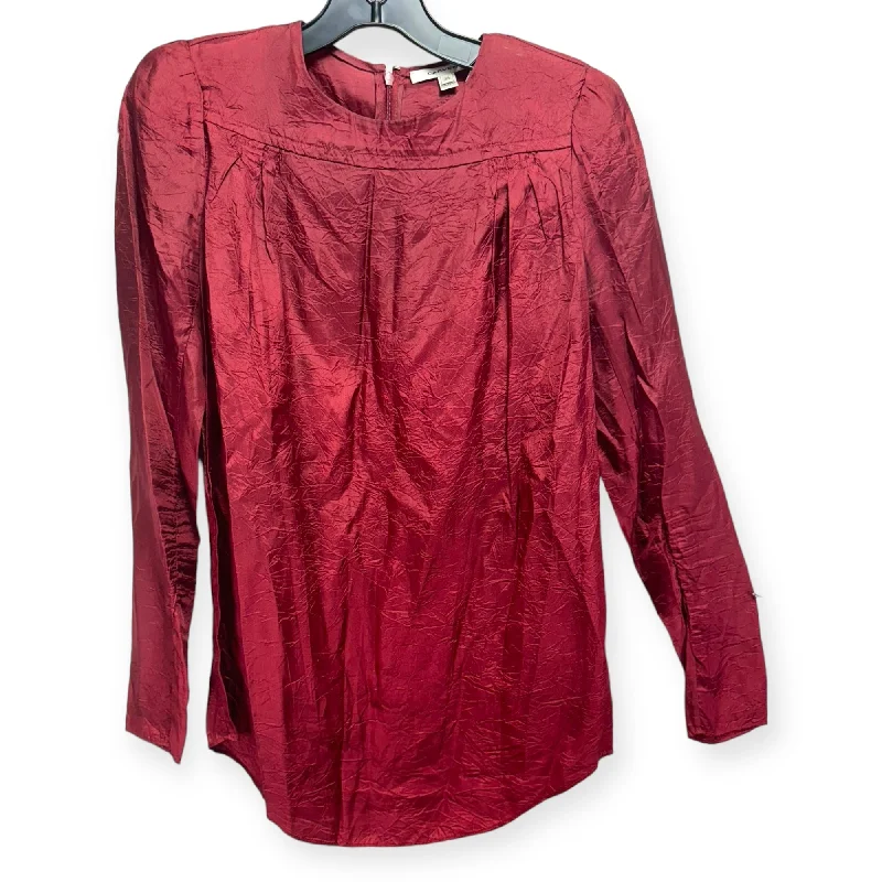 Women's Bishop Sleeve Shirts-Top Long Sleeve Designer By Carven In Red, Size: 6 (EU 38)