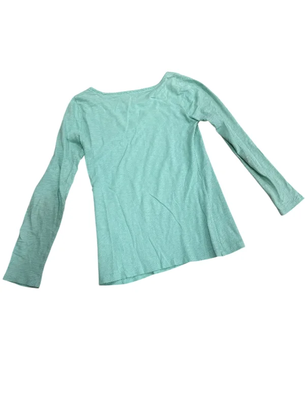 Women's Chiffon Blouses-Top Long Sleeve By J. Crew In Green, Size: S