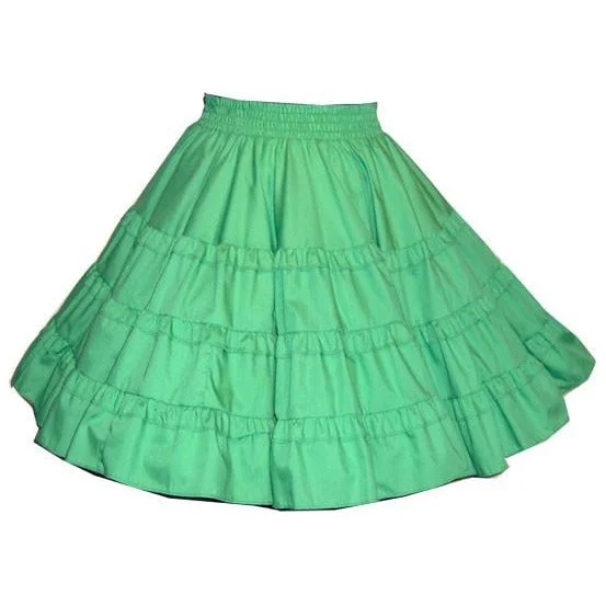 Women's Tiered Skirts-Double Ruffle Square Dance Skirt