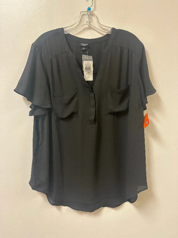 Women's Boho Shirts-Top Short Sleeve By Torrid In Black, Size: 2x