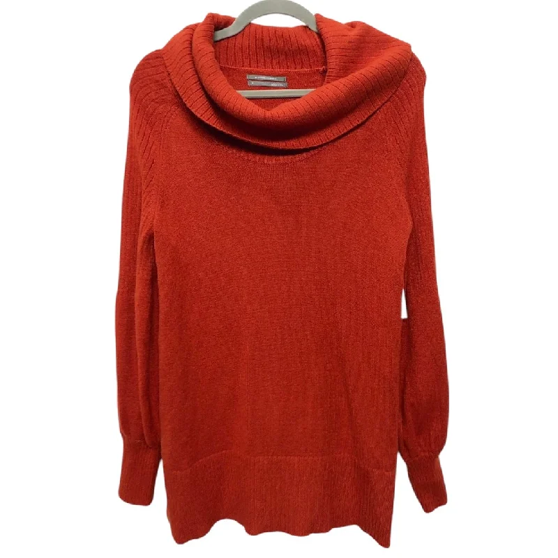 Women's Sequin Pencil Pullovers-Sweater By Anthropologie In Orange, Size:S