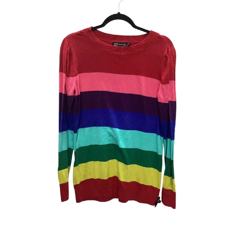 Women's Applique Blouses-Top Long Sleeve Basic By New York And Co In Multi-colored, Size: L