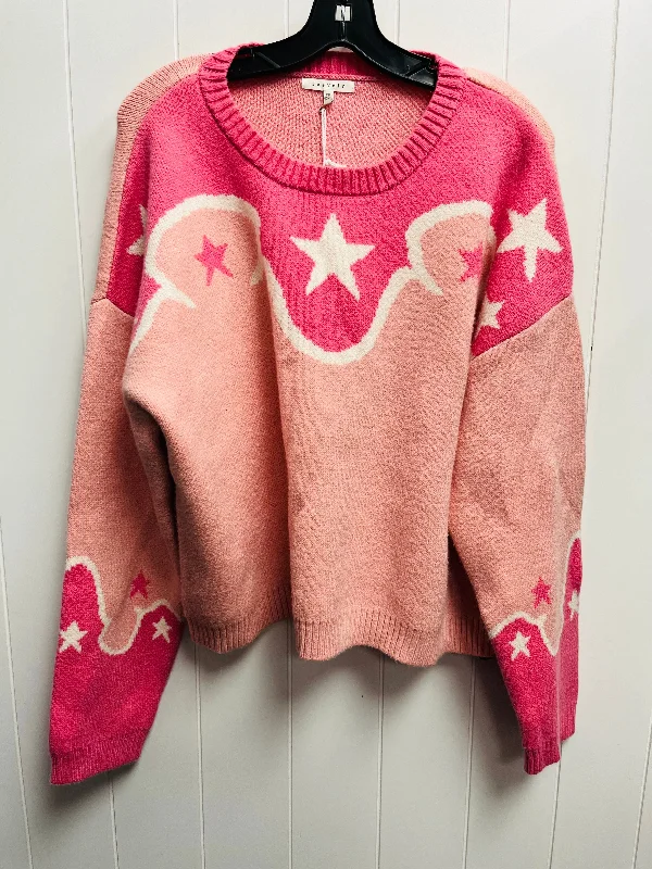 Women's Resort Pullovers-Sweater By BAVELY In Pink, Size: 2x