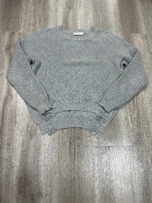 Women's Zip-Up A-Line Pullovers-Sweater By MODERNECHILD In Grey, Size: S