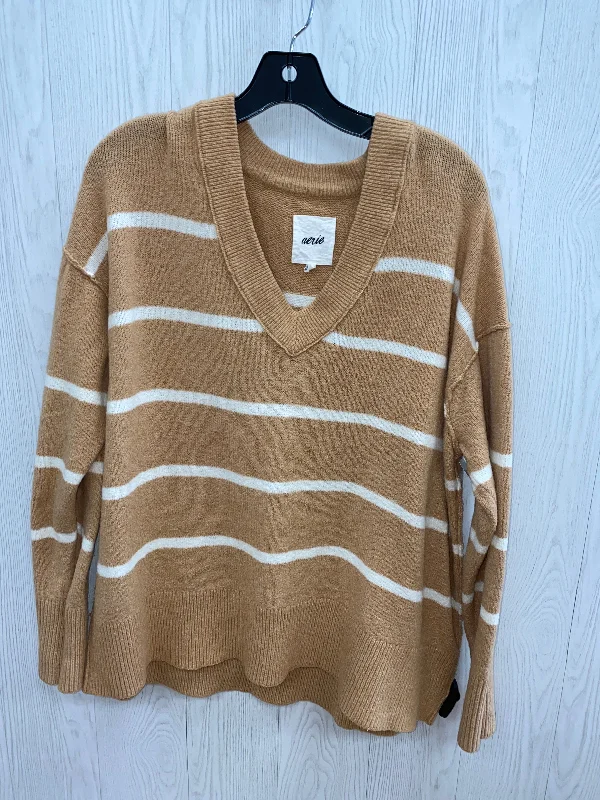 Women's Patterned Pullovers-Sweater By Aerie In Tan, Size: S