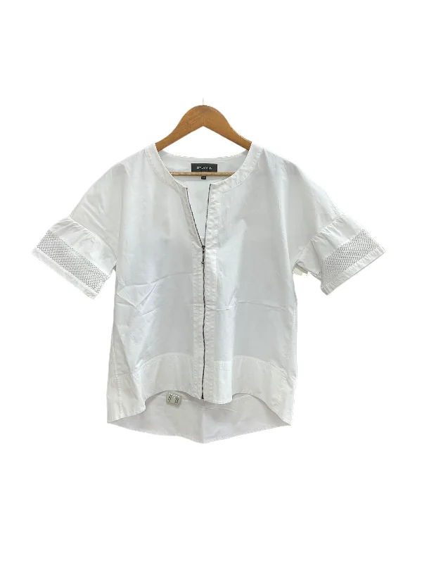 Women's Collared Blouses-Top Short Sleeve Designer By St John Collection  Size: S