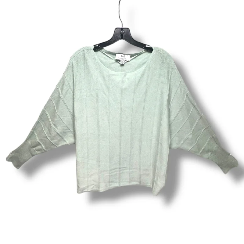 Women's V-Neck Pullovers-Sweater By magaschoni In Green, Size: 2x