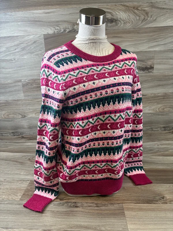 Women's Resort Pullovers-Sweater By J. Crew In Green & Pink, Size: S