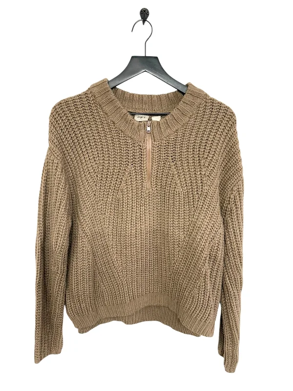 Women's Zip-Up A-Line Pullovers-Sweater By Daytrip In Brown, Size: S