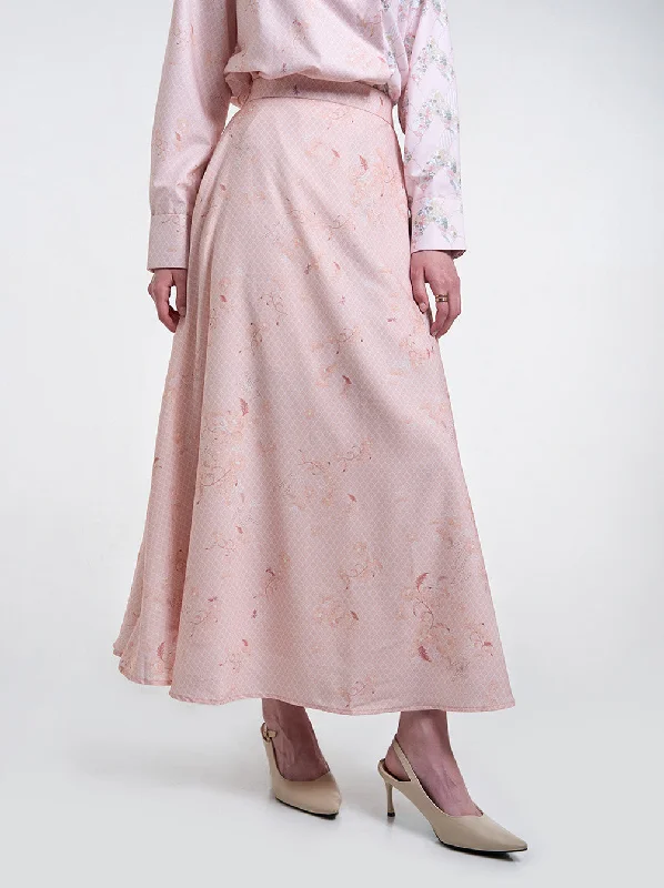 Women's Boho Skirts-ERY A-LINE SKIRT BLUSH