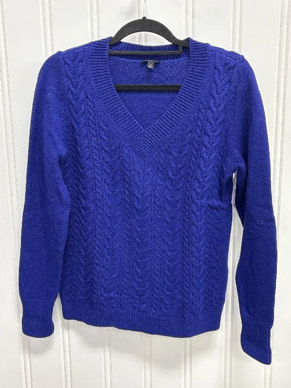 Women's Textured Pencil Pullovers-Sweater By Talbots In Blue, Size: M