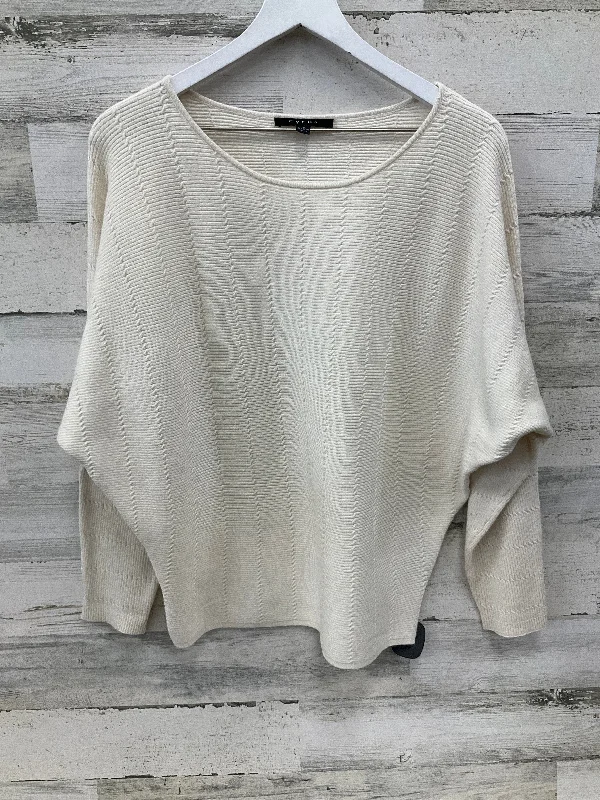 Women's Tulle Pencil Pullovers-Sweater By Cyrus Knits In Cream, Size: L