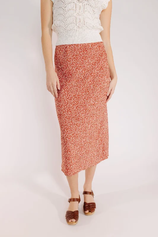 Women's Waterproof Ruffle Skirts-Junie Skirt in Red Orange