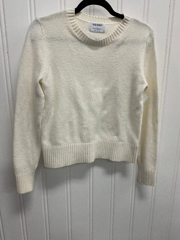 Women's Cotton Pullovers-Sweater By Old Navy In Cream, Size:M