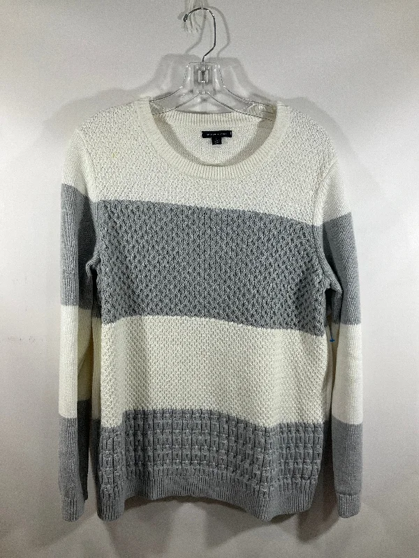 Women's Fleece Pullovers-Sweater By Tommy Hilfiger In Grey & White, Size: Xl