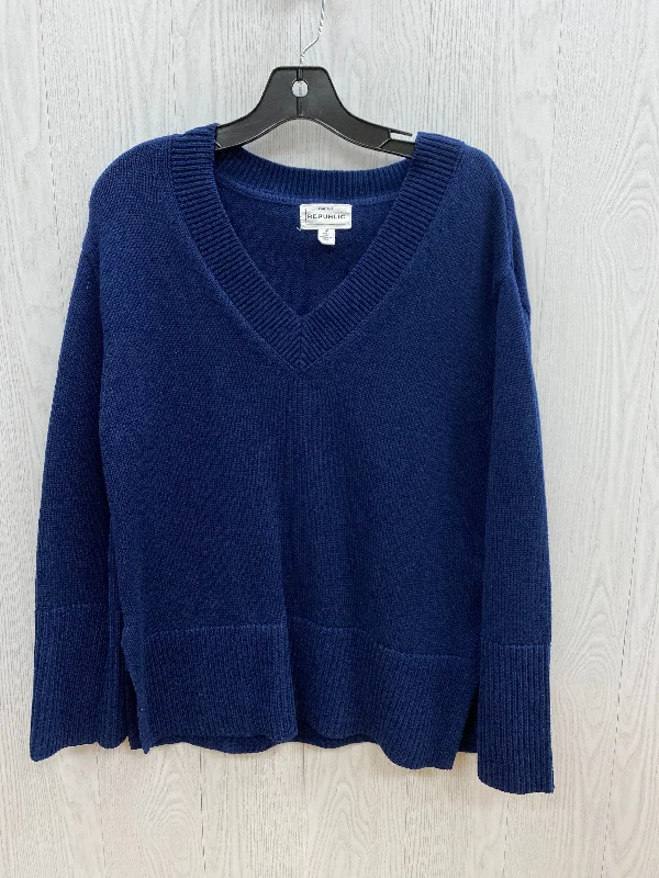 Women's Tulle Pleated Pullovers-Sweater By For The Republic In Navy, Size: L