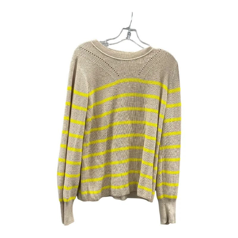 Women's Soft Pullovers-Sweater By Banana Republic In Tan & Yellow, Size:L