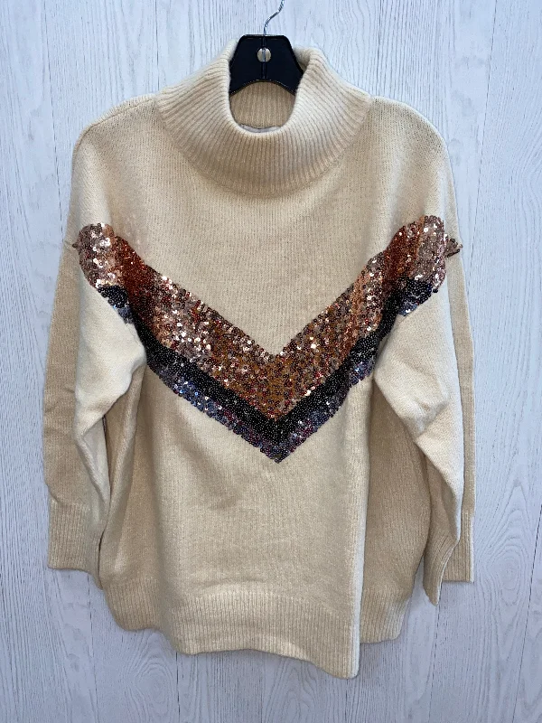 Women's Button Pullovers-Sweater By Lush In Tan, Size: M