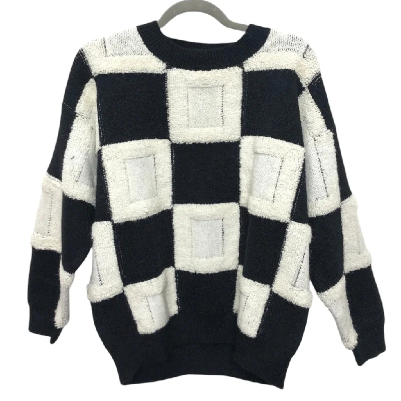 Women's Slit Pencil Pullovers-Sweater By Line & Dot In Black & White, Size:Xs